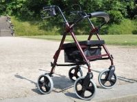 Compact Aluminium Rollator 8" Wheels - Burgundy