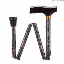 FOLDING ADJUSTABLE WALKING STICKS - PAISLEY 29-33 inch