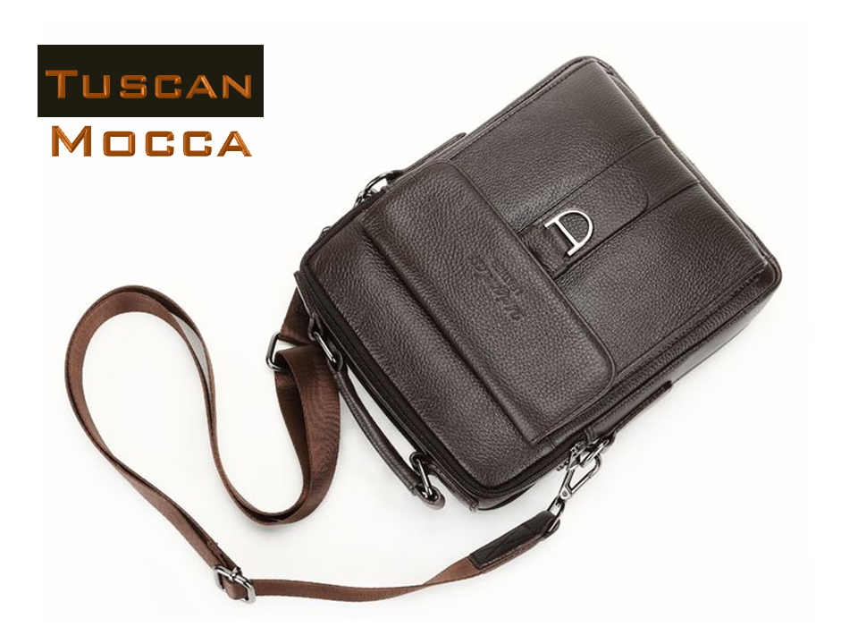 Meigardass TUSCAN Genuine Leather Bag (Mocca) Unisex Messenger Shoulder Bags *FREE SHIPPING