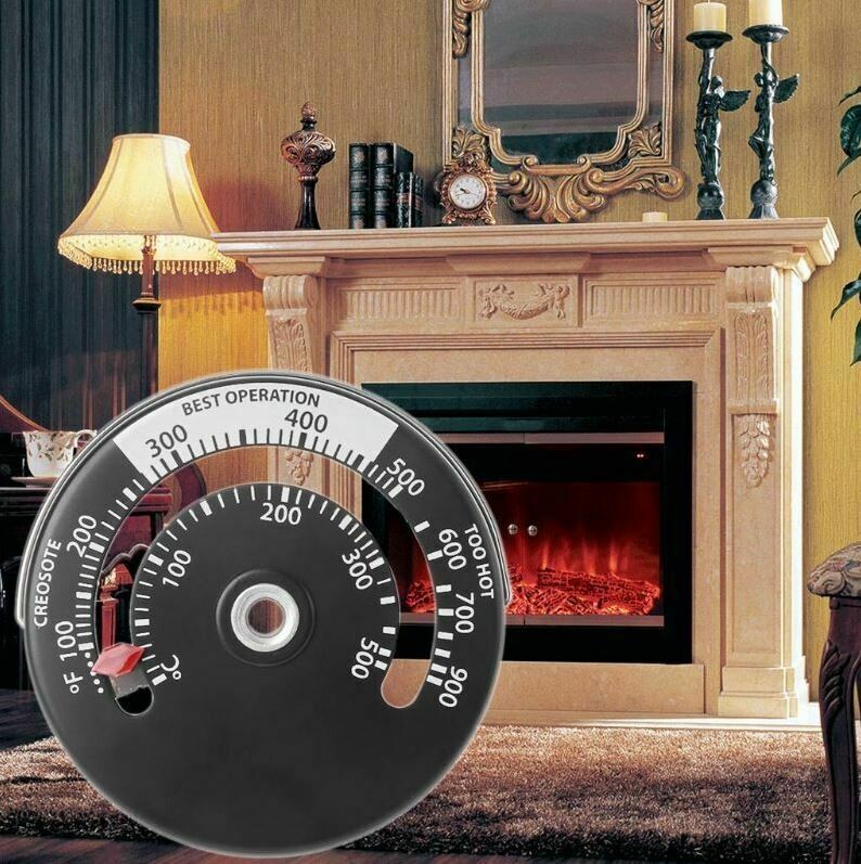 Wood Heater Wood Stove Magnetic Temperature Thermometer Temperature Gauge B & W