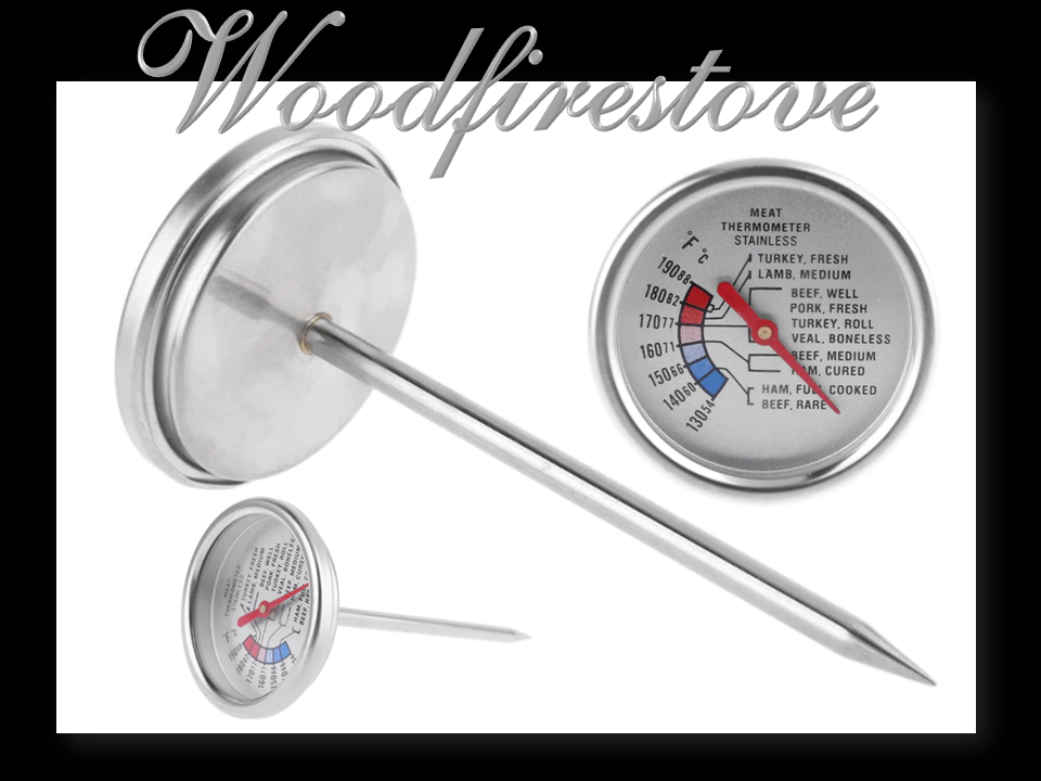 Meat Cooking Thermometer Temperature Gauge - Colour Dial Stainless Steel