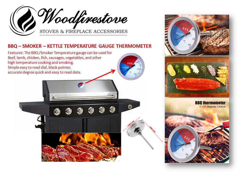 BBQS – SMOKERS – KETTLES Temperature Gauge Thermometer