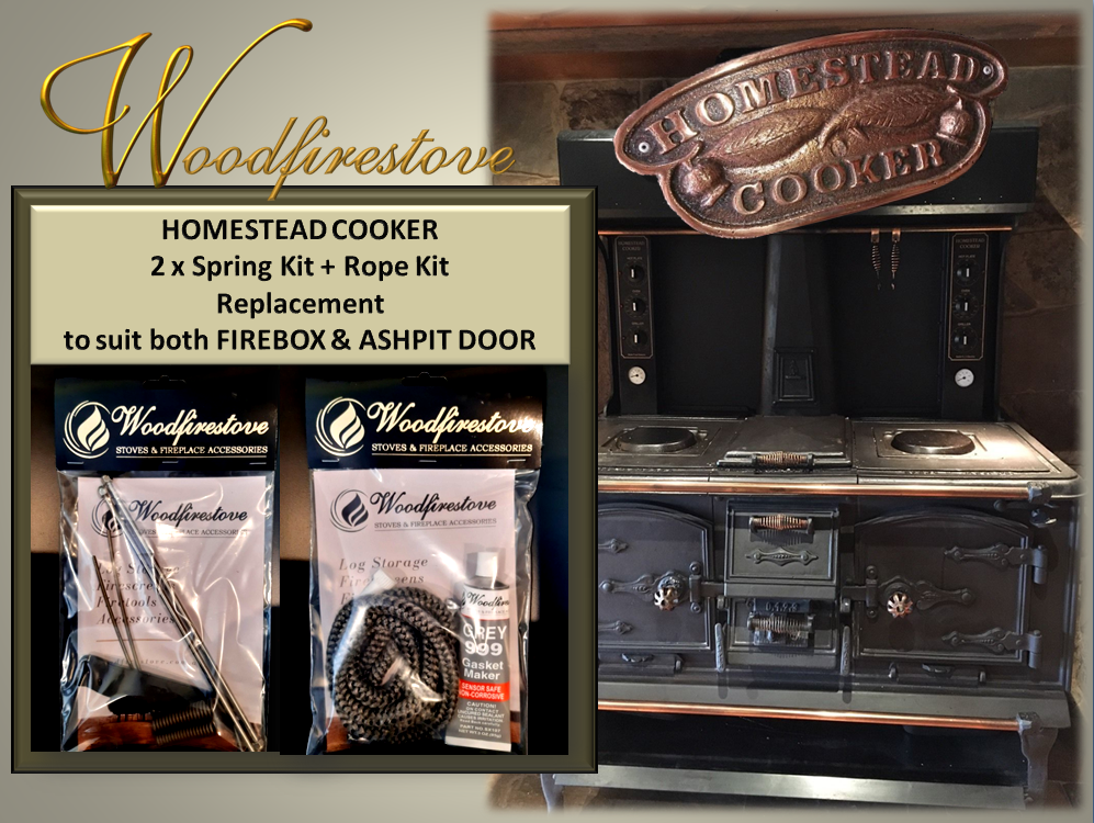 HOMESTEAD COOKER  (Set of 2) SPRING KIT and ROPE KIT for FIREBOX & ASHPIT DOOR to suit Models WE1 & WE2