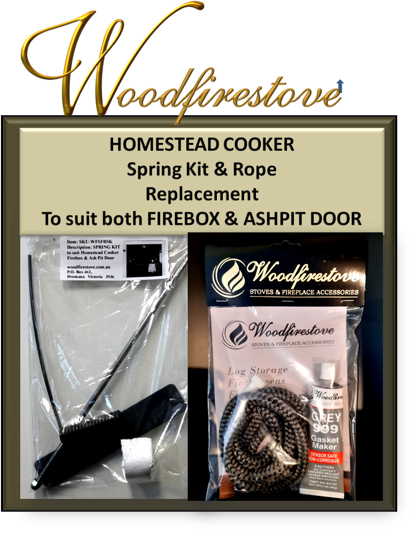 HOMESTEAD COOKER - SPRING KIT and ROPE KIT for FIREBOX DOOR to suit Models WE1 & WE2