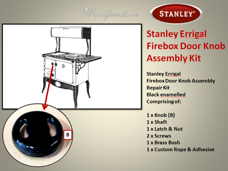 Stanley Errigal FIREBOX Door Knob (Enamelled) Assembly Kit -