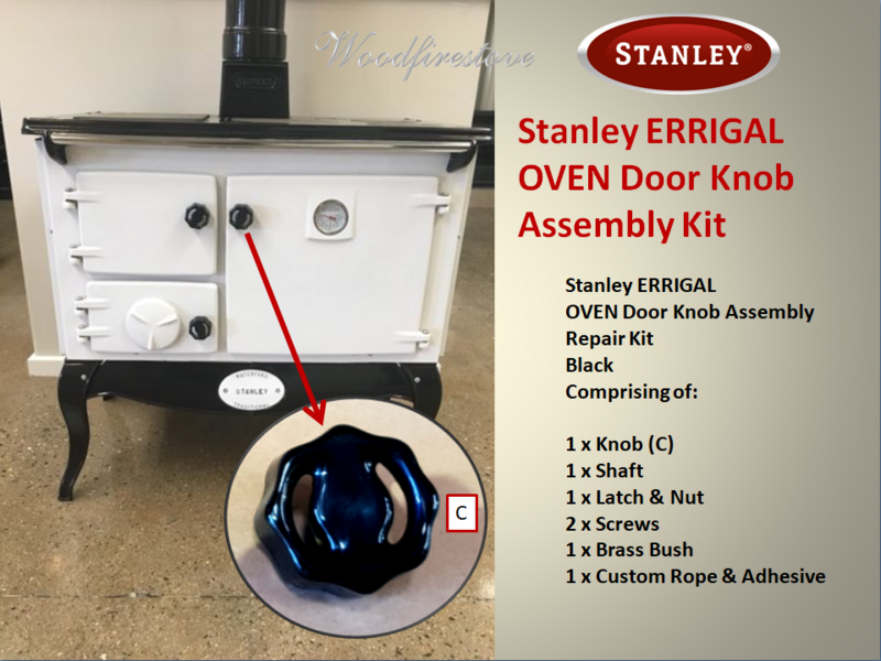 Stanley Errigal OVEN Door Knob (Matt Black) Assembly Kit -