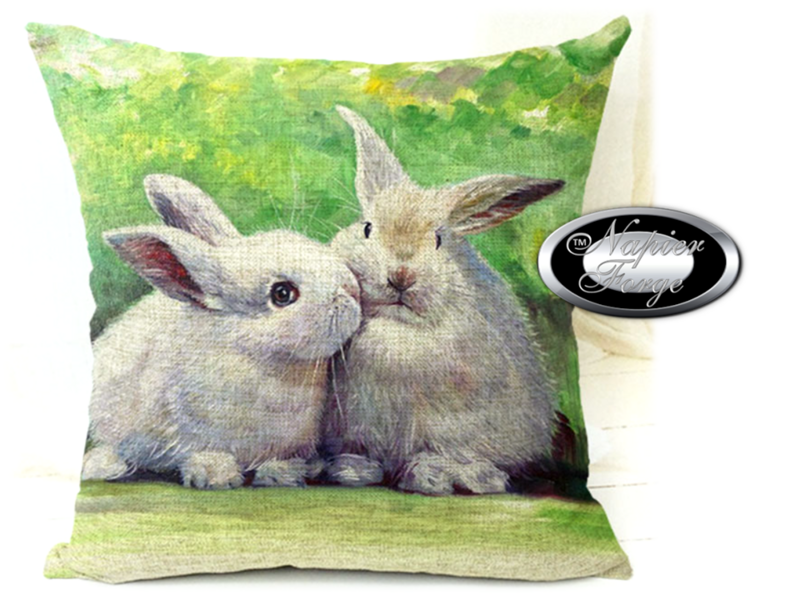 Farmhouse Cotton Linen Blend Cushion Cover 45cm x 45cm - Design Inseparable Friends