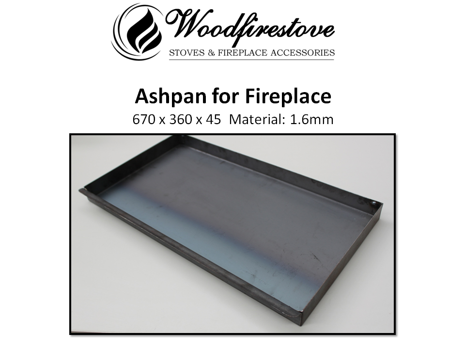 Fireplace ASH PAN 1.6mm steel  (670 x 360 x 45mm) - ASHPANS *Free Shipping Australia