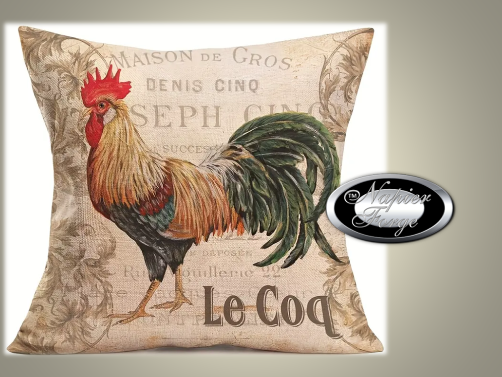 Farmhouse Cotton Linen Cushion 45cm x 45cm - Maison Rooster