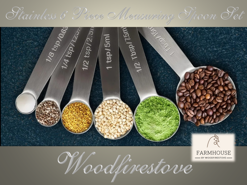 Farmhouse Stainless Steel Measuring Spoons 6 Pce Set