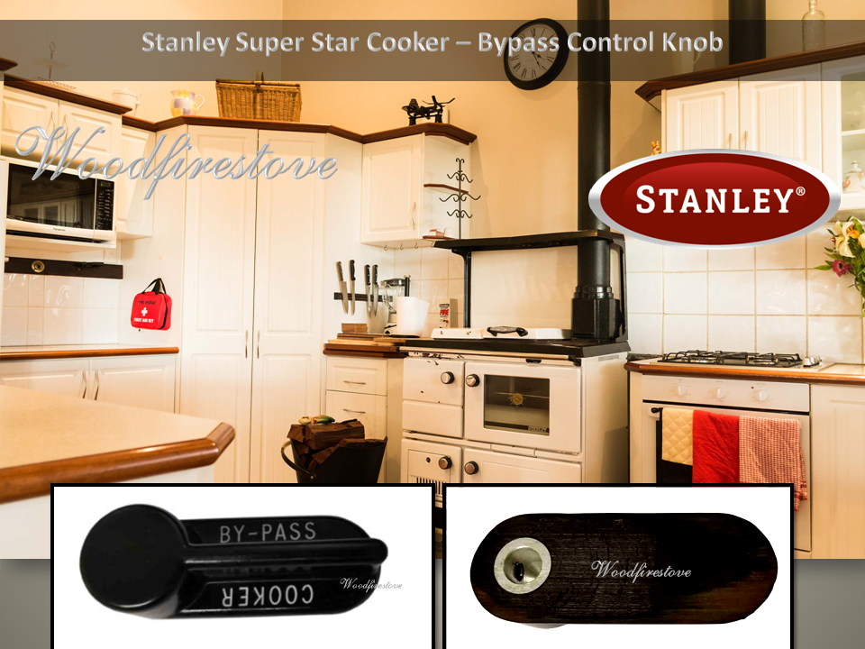 STANLEY SUPER STAR MK2 WOOD STOVE Bypass Control Knob - Black