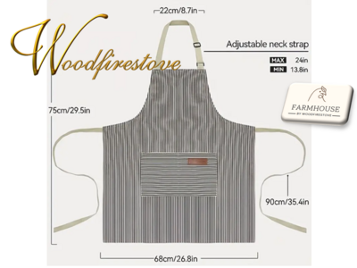 Farmhouse Soft Autumn Ash & Ivory Pin Stripe Farmhouse Apron