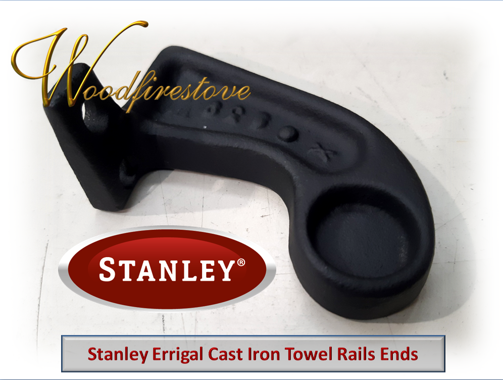 STANLEY ERRIGAL Cast Iron Towel Rails Brackets (Pair) Matt Black