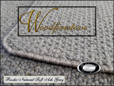 Pure Wool FIREPLACE HEARTH RUG - Rustic Natural Soft Ash Grey - Wood ...
