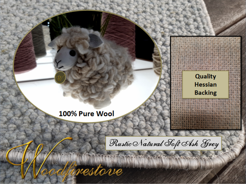 Pure Wool FIREPLACE HEARTH RUG - Rustic Natural Soft Ash Grey - Wood ...