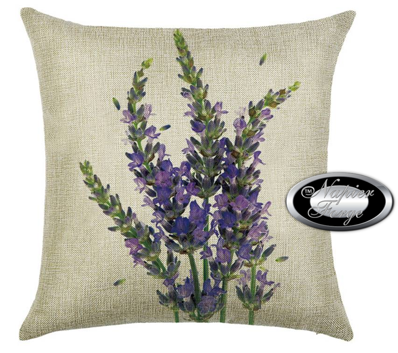 Farmhouse Cotton Linen Blend Cushion Cover 45cm x 45cm - Design Classic Lavender *Free Shipping