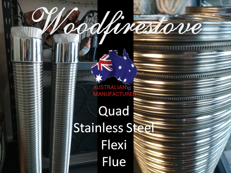 Stainless Steel Quad Flexi Flue Chimney Liner (4 x One Metre Lengths) *Free Shipping