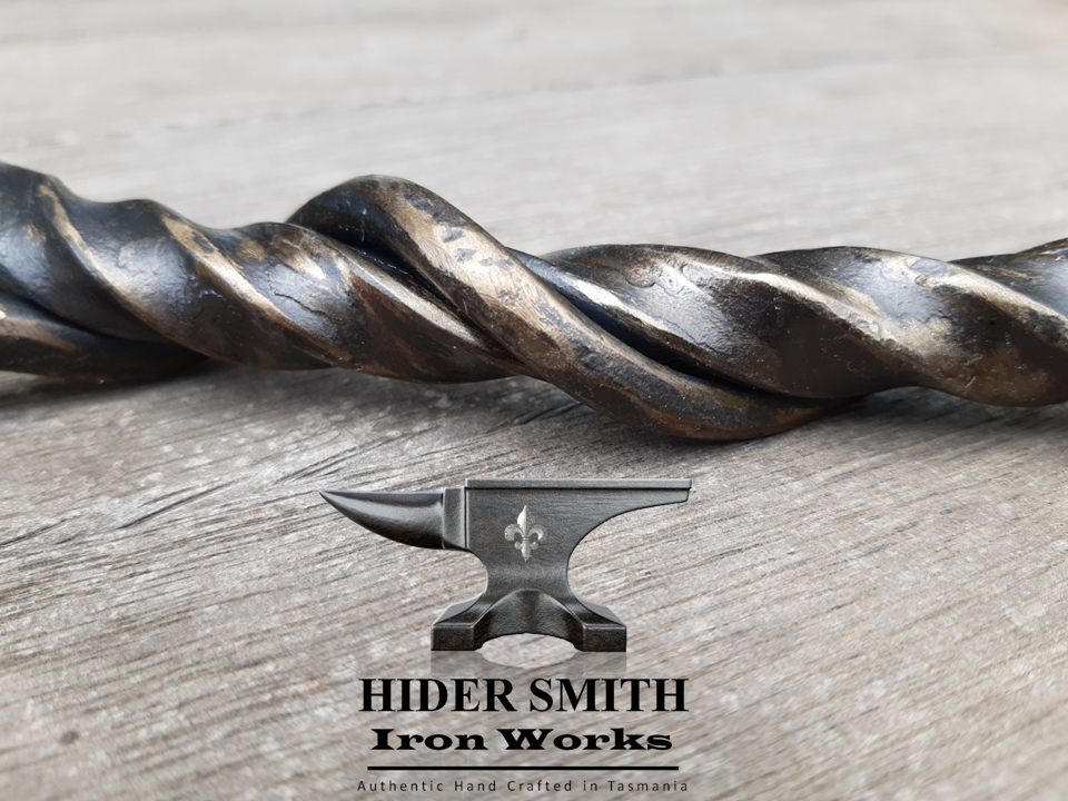 AUTHENTIC HAND MADE FIREPLACE POKER Twisted Hot Forged Wrought Iron 12mm *Australian Made