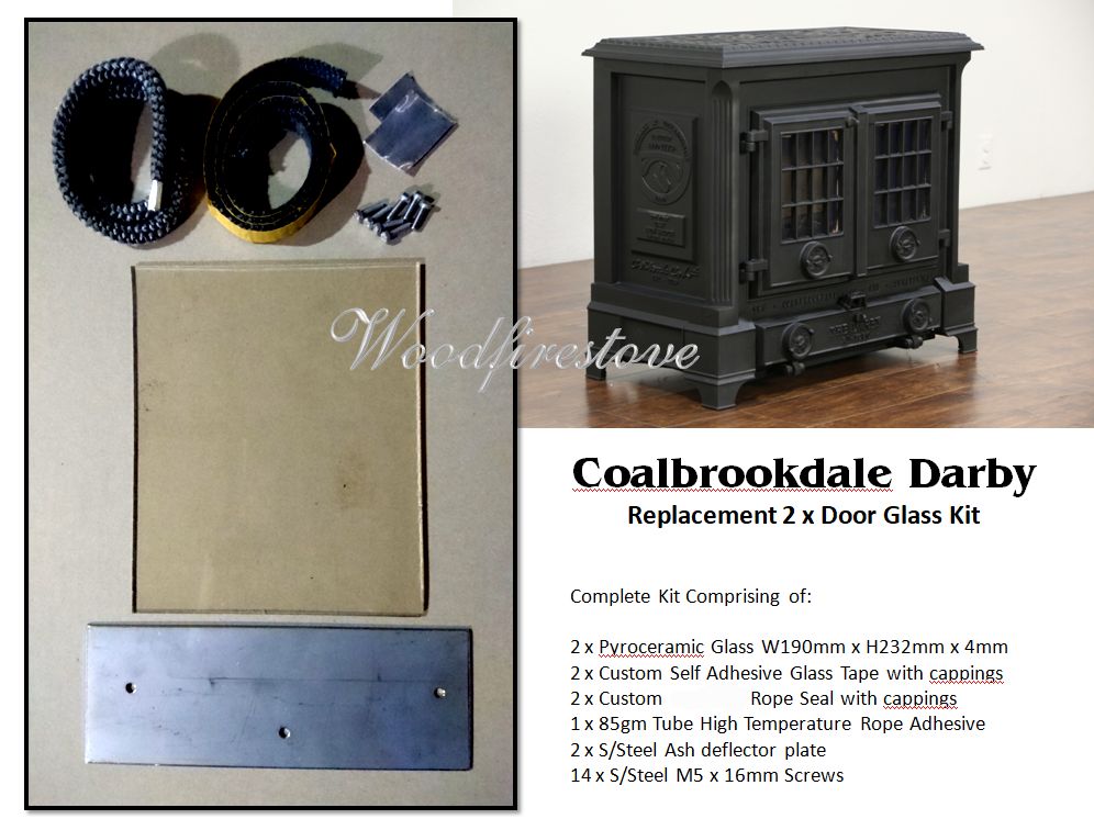 Coalbrookdale Darby 2 x Door GLASS Repair Kit