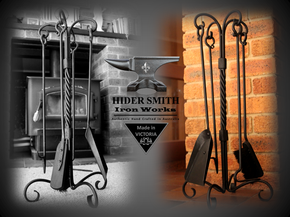Sebire AUTHENTIC HAND MADE 5 Piece FIRETOOL SET Wrought Iron
