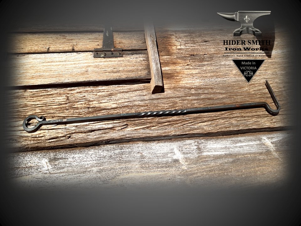 Sebire EXTRA LONG Autherntic Hand Made POKER - RAKE (L100cm] for Fireplace - Fire Pit Wrought Iron *Australian Made
