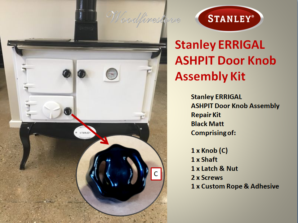 Stanley Errigal ASHPIT Door Knob (Matt Black) Assembly Kit -