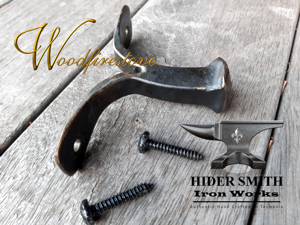 AUTHENTIC HAND MADE FIREPLACE POKER WALL STUD Twisted Hot Forged Wrought Iron *Australian Made