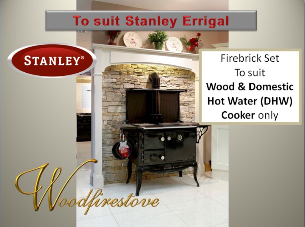 STANLEY ERRIGAL WOOD & DHW ONLY STOVE (Domestic Hot water) Firebrick Set and Cement