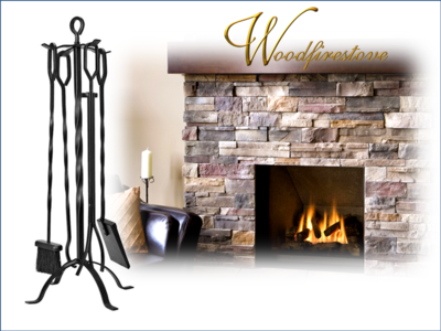 HAMPDEN  5 piece wrought iron design fireplace tool set (H81cm)