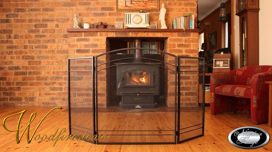 MELALEUCA Firescreen Iron Arched Design 3 panel folding fireplace screen