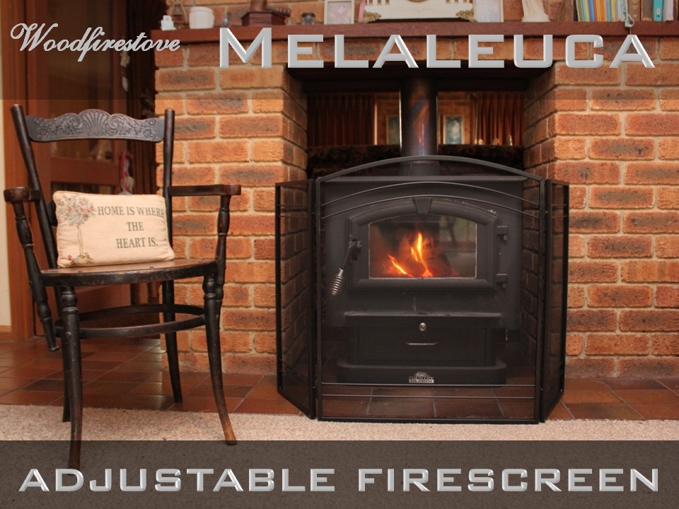 MELALEUCA Firescreen Iron Arched Design 3 panel folding fireplace screen