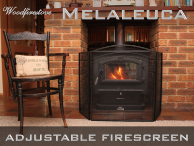 MELALEUCA Firescreen Iron Arched Design 3 panel folding fireplace screen
