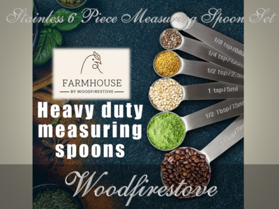 Farmhouse Stainless Steel Measuring Spoons 6 Pce Set