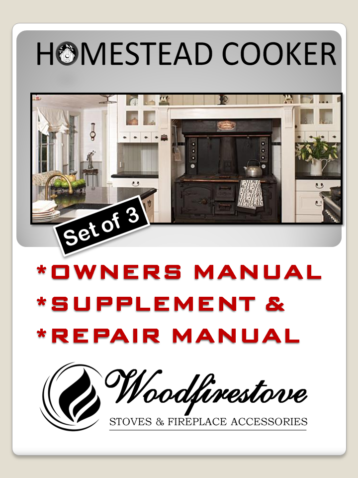 HOMESTEAD COOKER / KANGAROO STOVE - OWNERS MANUAL / SUPPLEMENT & REPAIR MANUAL (SET OF 3)
