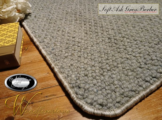 Pure Wool FIREPLACE HEARTH RUG - Rustic Natural Soft Ash Grey