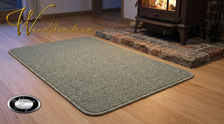 Pure Wool FIREPLACE HEARTH RUG - Rustic Natural Soft Ash Grey
