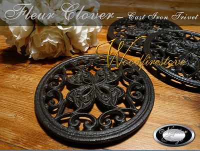 Fleur Clover TRIVET Cast Iron