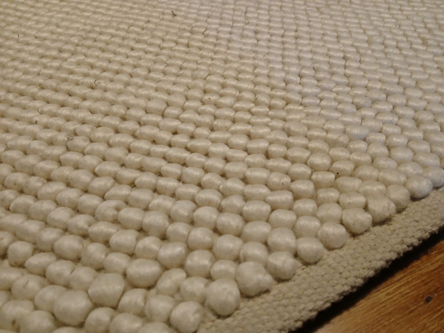 HOME DECOR RUNNER RUG - WOOL BLEND Natural Light Cream Large Loop Wool Blend (SECOND) 🔥🔥🔥  L204cm x W76cm