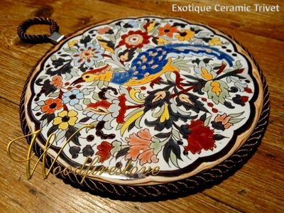 Vintage Style Ceramic Heat Resistant Trivet - Exotique