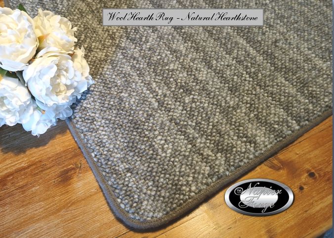 Pure Wool FIREPLACE HEARTH RUG - Natural Hearthstone Two Tone (Premium Wool Berber)