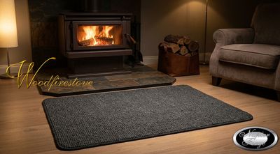 Pure Wool FIREPLACE HEARTH RUG - Natural Granite Two Tone