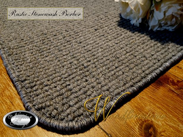 Pure Wool FIREPLACE HEARTH RUG - Rustic STONEWASH Grey