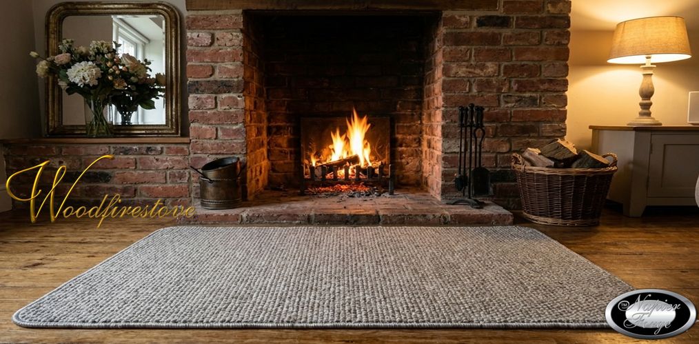 Pure Wool FIREPLACE HEARTH RUG - Natural WHEATSTONE  Wool Loop