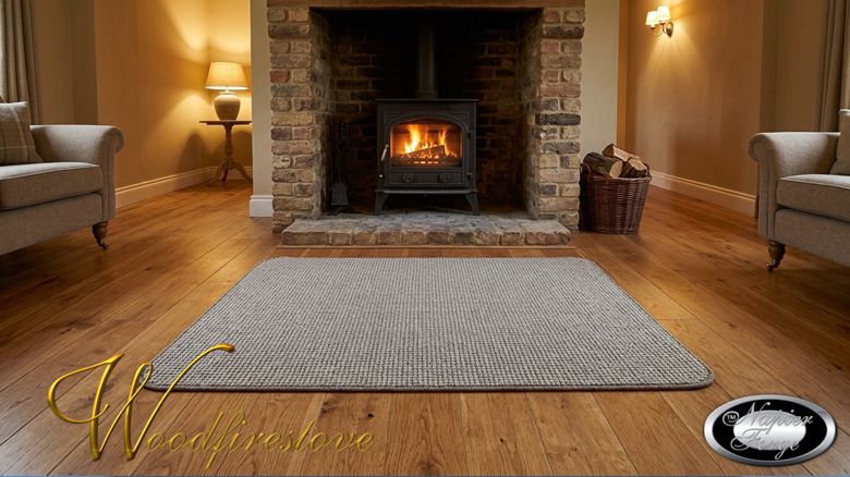 Pure Wool FIREPLACE HEARTH RUG - Rustic WEATHERED FLINT