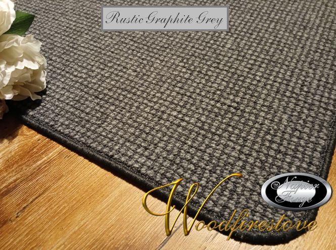 Pure Wool FIREPLACE HEARTH RUG - Rustic Graphite Grey - Low Profile 🔥🔥🔥 Clearance Discontinued