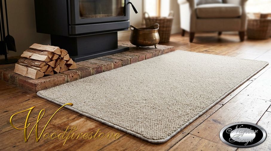 Pure Wool FIREPLACE HEARTH RUG - Natural WINTER WHEAT- (70cm X 150cm) Longer than standard size