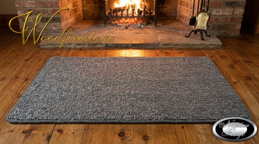 Pure Wool FIREPLACE HEARTH RUG - Rustic IRONBARK GREY