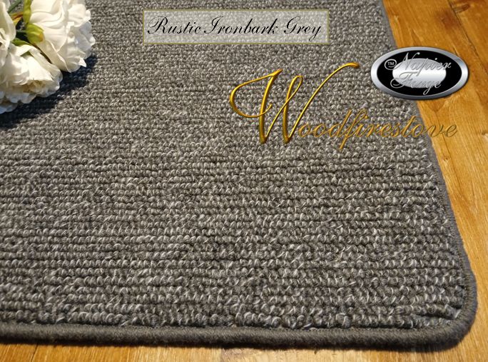 Pure Wool FIREPLACE HEARTH RUG - Rustic IRONBARK GREY