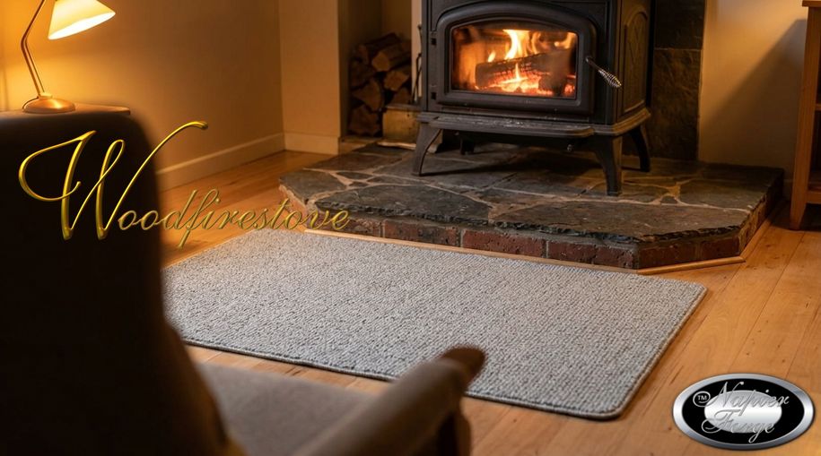 Pure Wool FIREPLACE HEARTH RUG - Rustic SILVER GUM