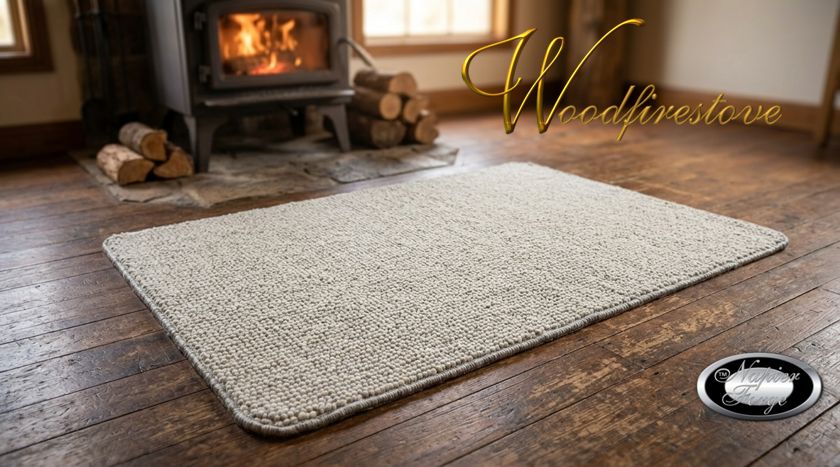 Pure Wool FIREPLACE HEARTH RUG - Natural RIVER SAND